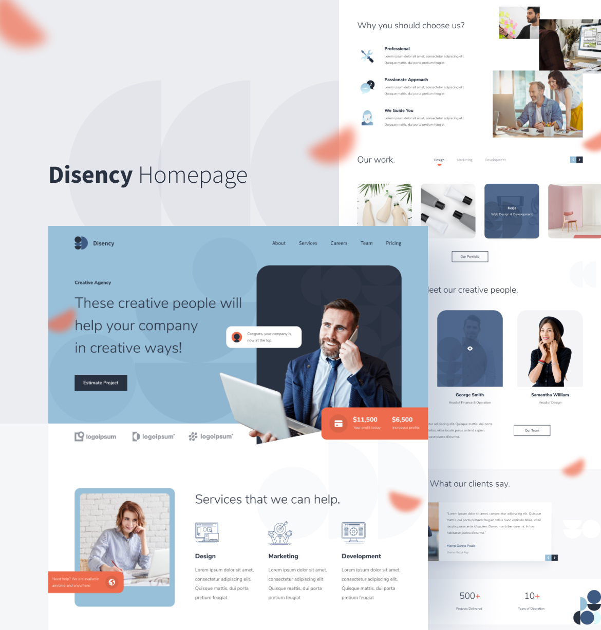 Disency | Startup & Business Web UI Kit for Figma