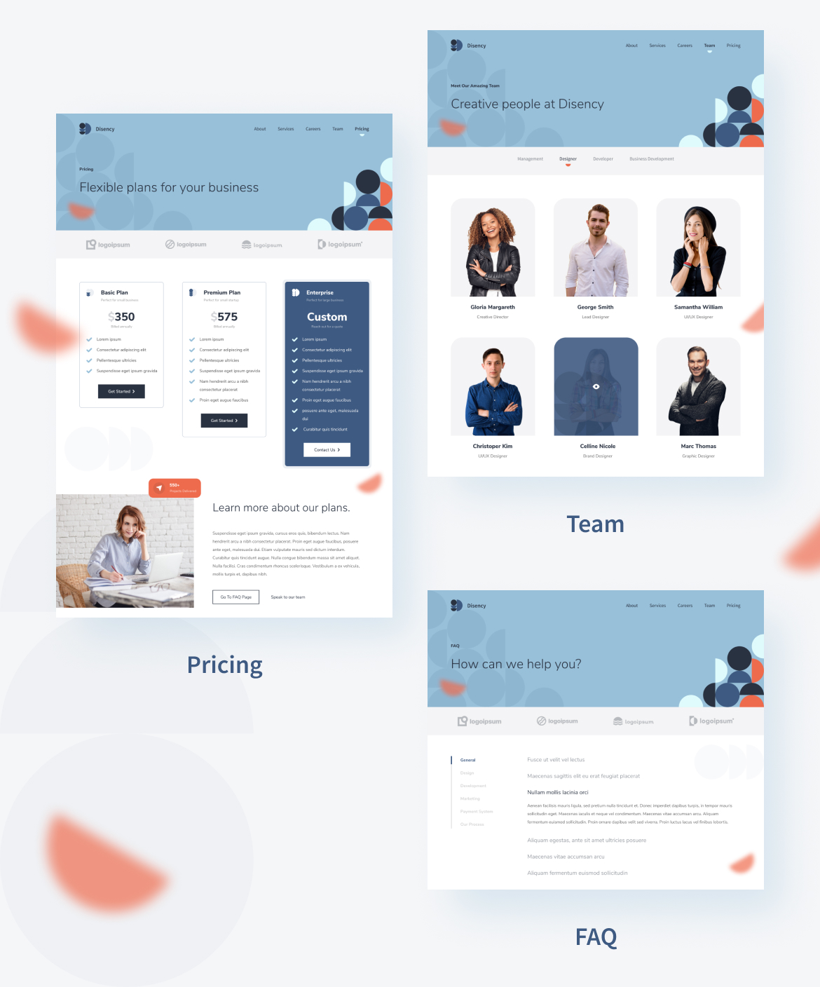 Disency | Startup & Business Web UI Kit for Figma
